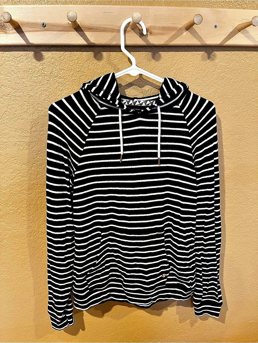 Volcom Lived In Lounge Hoodie Striped Black & White XS